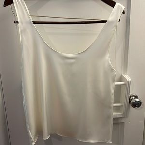 Wide strap silk tank